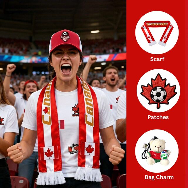 Team Schal Benutzerdefiniert für Internationale Fußballveranstaltung 2026 - Fußballfan Schal zur Anfeuerung, Doppelseitig, OEM Werbeartikel