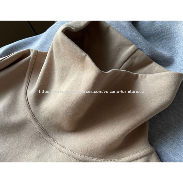 Sudadera con capucha informal para mujer, jersey de punto grueso con letras de estilo relajado, cuello alto, venta al por mayor