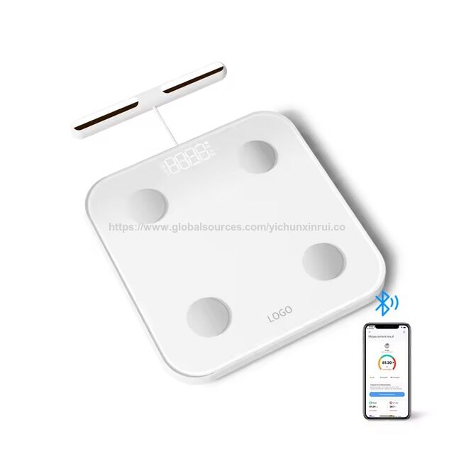 Báscula de Baño Inteligente OEM/ODM con Sensor Inteligente de 8 Electrodos de Vidrio para Medir Grasa Corporal y Peso, de Pie a Mano
