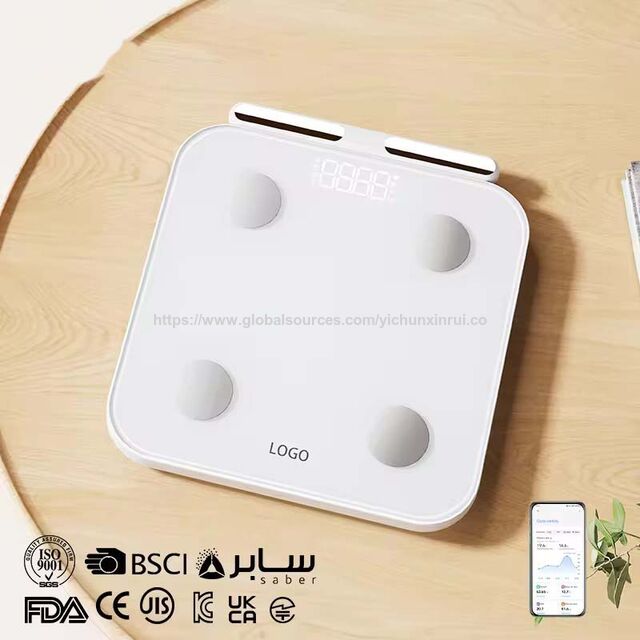 Báscula de Baño Inteligente OEM/ODM con Sensor Inteligente de 8 Electrodos de Vidrio para Medir Grasa Corporal y Peso, de Pie a Mano