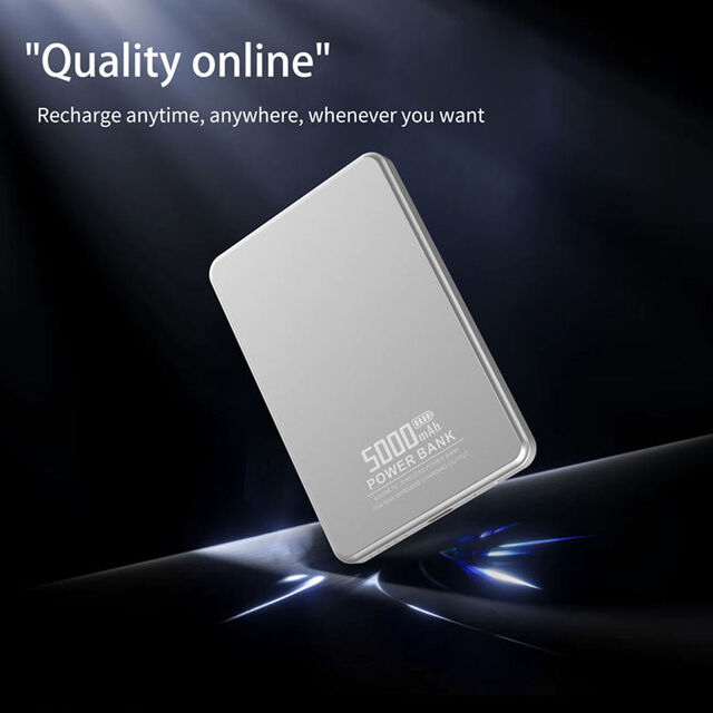 Batería Externa Magnética Delgado 5000mAh Carga Rápida Baterías Semi-sólidas Power Bank Inalámbrico