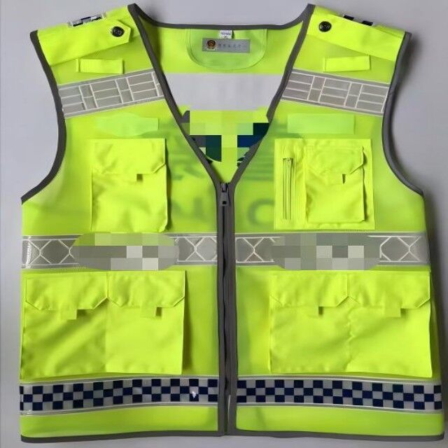 Professional Traffic Reflective Safety Vest Mesh ANSI Certified Class 2 Orange Adjustable Fit for Law Enforcement JA-15