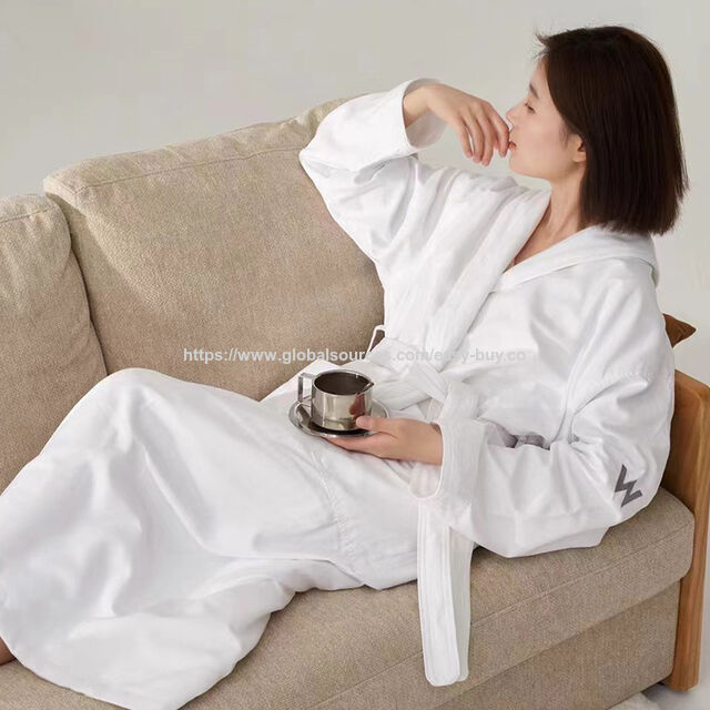 Bata de dormir para hombre, bata de gofre de algodón puro, estilo fino de primavera y verano, albornoz de hotel para hombres y mujeres, absorbente