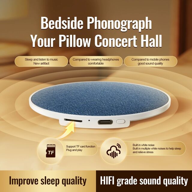 Disque Sonore pour Oreiller, Système Sonore de Sommeil, Écouter de la Musique, Lire des Romans, Décompression, Système Sonore Intérieur pour Oreiller