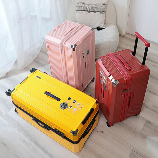 Wholesale Expandable Check-in Luggage, 360 Wheels Yellow Hard Case Suitcase for International Travel