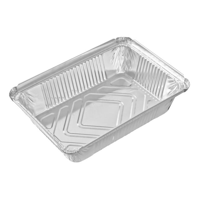 Recipiente Retangular de Folha de Alumínio para Micro-ondas com Preço de Fábrica, Bandeja Descartável para Levar Comida