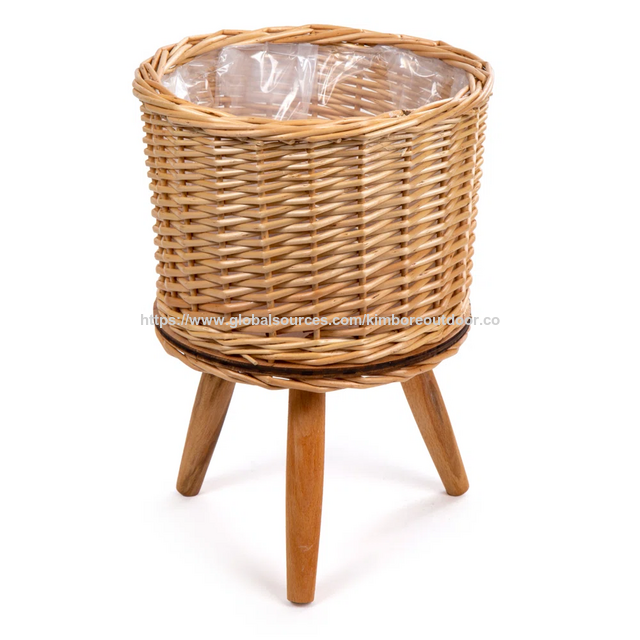 Support de Pot de Fleur Classique en Rotin Artisanal Son Tra de Haute Qualité, Porte-Plante en Osier pour la Décoration de Jardin et de Maison, Fabriqué au Vietnam