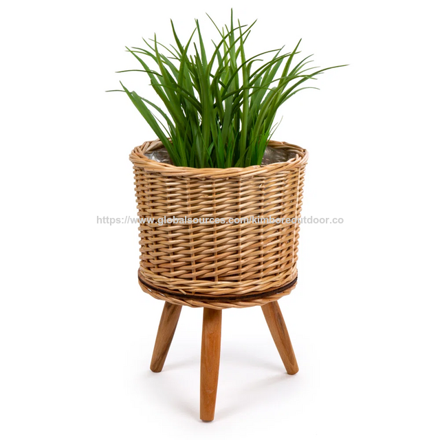Support de Pot de Fleur Classique en Rotin Artisanal Son Tra de Haute Qualité, Porte-Plante en Osier pour la Décoration de Jardin et de Maison, Fabriqué au Vietnam