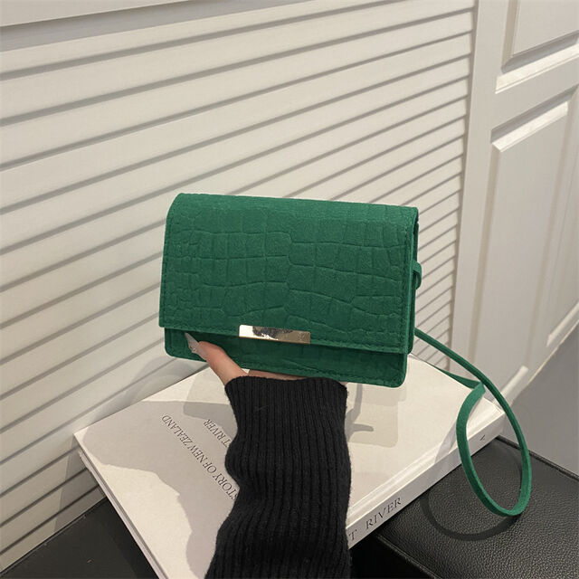Neue kleine quadratische Filztasche für Damen, Retro-Mode-Umhängetasche, personalisierte und vielseitige Umhängetasche mit Steinmuster