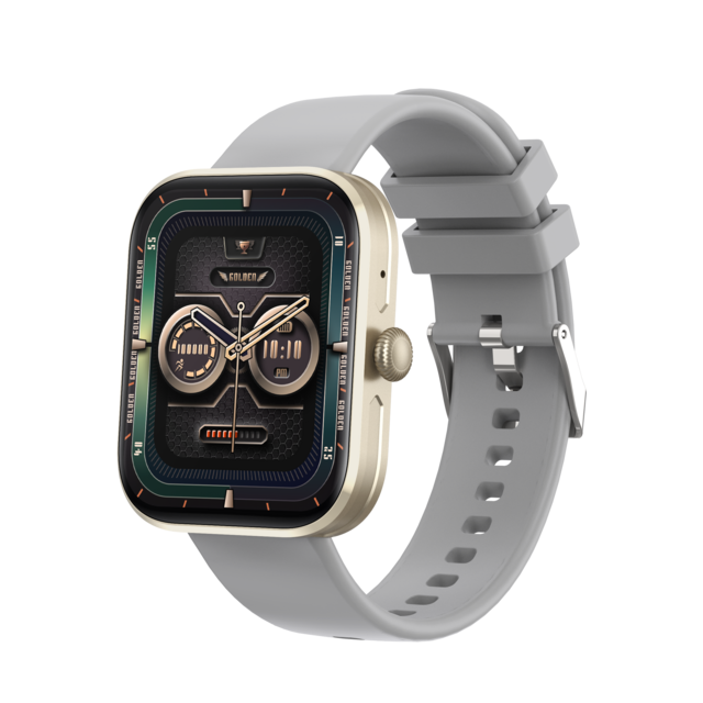 Elegante Smartwatch TS90 con pantalla táctil de 1.96 pulgadas, llamada BT, resistente al agua IP67, cargador inalámbrico y monitor de frecuencia cardíaca.