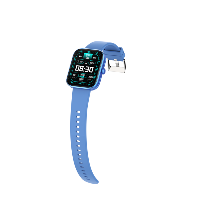 Elegante Smartwatch TS90 con pantalla táctil de 1.96 pulgadas, llamada BT, resistente al agua IP67, cargador inalámbrico y monitor de frecuencia cardíaca.