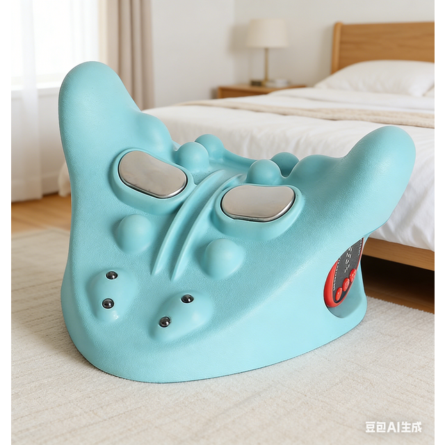 Oreiller de Massage Cervical avec Compresse Chaude et Impulsion EMS pour Soulager le Stress - Masseur de Cou pour Améliorer la Circulation Sanguine et la Relaxation Musculaire