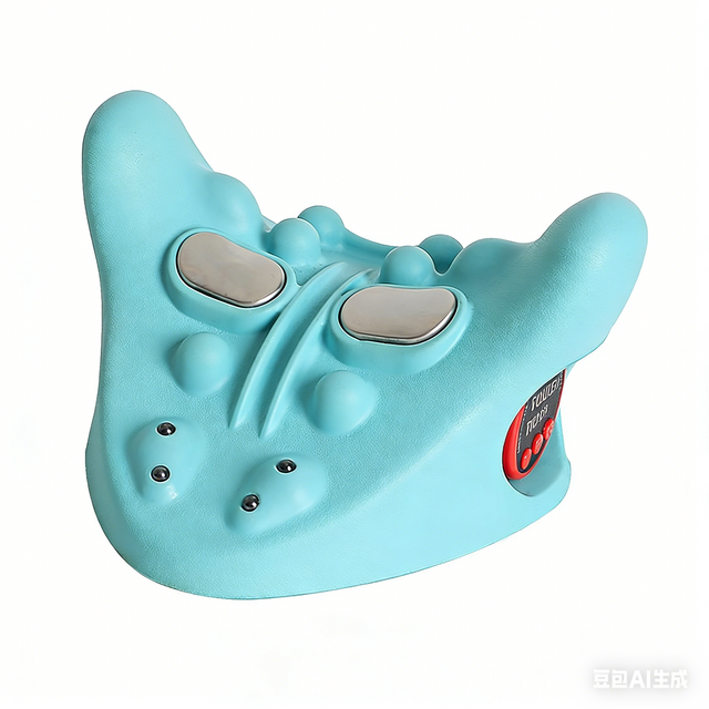 Oreiller de Massage Cervical avec Compresse Chaude et Impulsion EMS pour Soulager le Stress - Masseur de Cou pour Améliorer la Circulation Sanguine et la Relaxation Musculaire