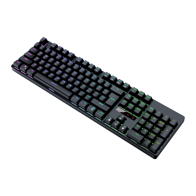 Teclado Mecánico para Gaming con Cable, 104 Teclas, Retroiluminación RGB, Interruptor Azul, Anti-Ghosting Completo, USB para Escritorio