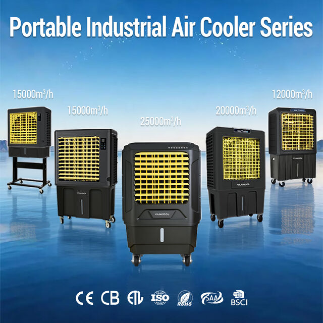 Tragbarer Verdunstungskühler, energieeffizienter Mini-Luftkühler-Ventilator mit Wassertank für Haushalt, Garage, Außenbereich - Digitale AC-Elektrolüfter