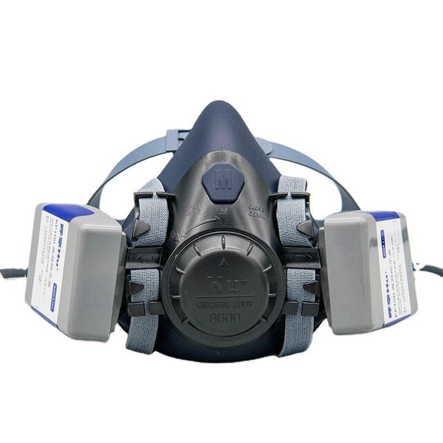 Masque Respirateur Demi-Visage en Silicone Réutilisable avec Cartouche Filtrante 3 Couches, Clip Nasal Réglable, Norme EN140:1998, Ajustement Confortable