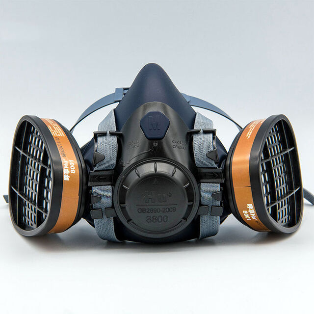 Masque Respirateur Demi-Visage en Silicone Réutilisable avec Cartouche Filtrante 3 Couches, Clip Nasal Réglable, Norme EN140:1998, Ajustement Confortable