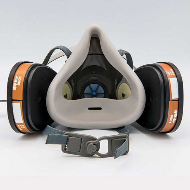 Masque Respirateur Demi-Visage en Silicone Réutilisable avec Cartouche Filtrante 3 Couches, Clip Nasal Réglable, Norme EN140:1998, Ajustement Confortable
