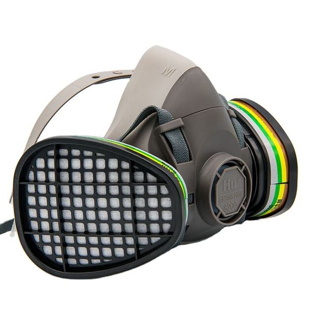 Masque Respirateur Demi-Visage en Silicone Réutilisable avec Cartouche Filtrante 3 Couches, Clip Nasal Réglable, Norme EN140:1998, Ajustement Confortable
