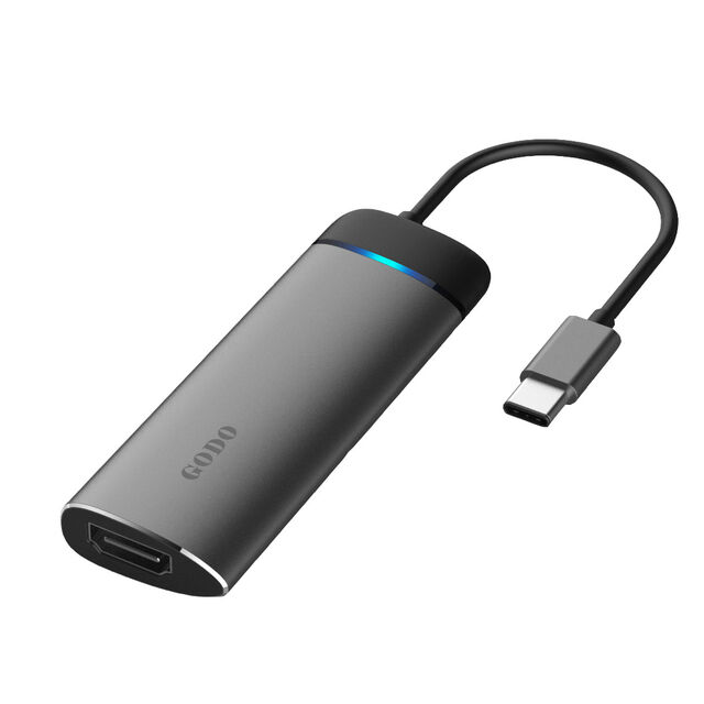 Hub Multifuncional 4 em 1 Tipo-C: 2 USB 3.0 A + 1 USB-C + 1 HDMI