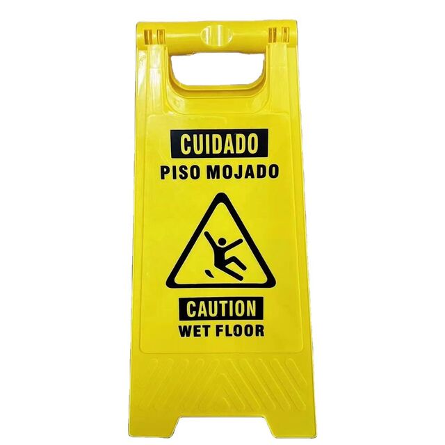 Sinal de Aviso de Plástico Dobrável Multicor Personalizável em Forma de A para Pisos Molhados e Escorregadios