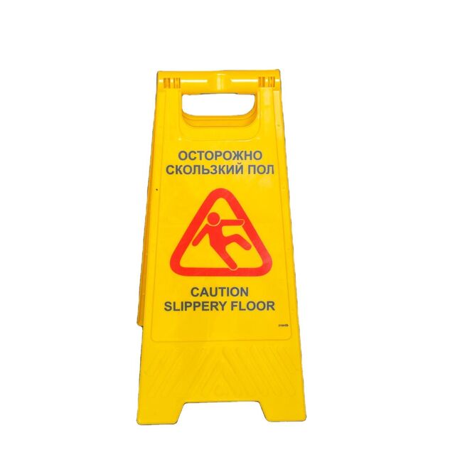 Sinal de Aviso de Plástico Dobrável Multicor Personalizável em Forma de A para Pisos Molhados e Escorregadios
