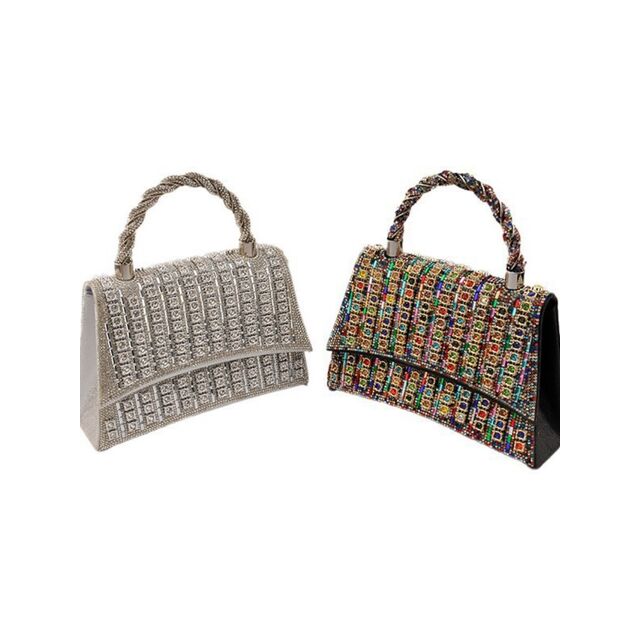 Bolsa Feminina Mais Vendida, Bolsa de Festa com Tampa Flip, Bolsa de Jantar com Tachas de Diamante, Nova Bolsa de Noite Fashion