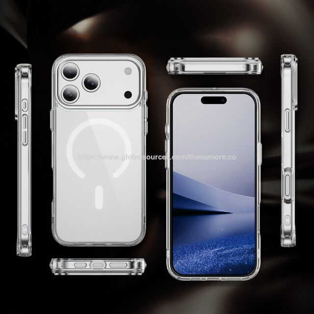 جراب هاتف مغناطيسي شفاف بسمك 2.0 مم من PC+TPU مقاوم للصدمات لجهاز iPhone 17 Pro