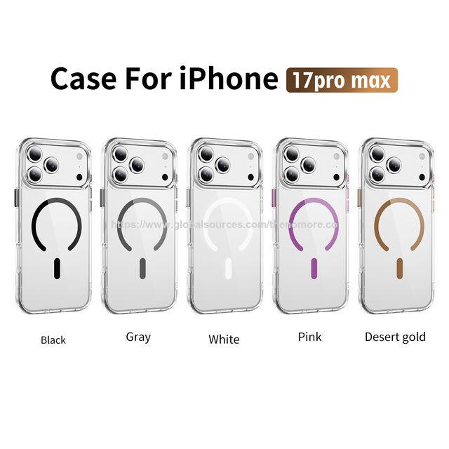 جراب هاتف مغناطيسي شفاف بسمك 2.0 مم من PC+TPU مقاوم للصدمات لجهاز iPhone 17 Pro