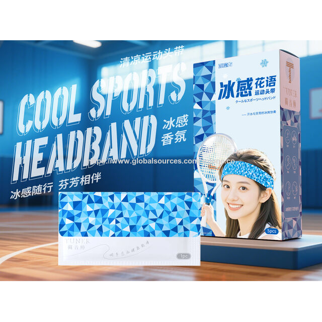 Hocheffektives, individuell anpassbares Kühlgel-Stirnband mit verstellbarem Pad zur Wärmeableitung bei sportlichen Aktivitäten