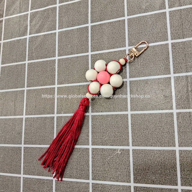 Kit DIY Buatan Tangan Grosir: Buat Gantungan Kunci Manik x Kayu - Spidol