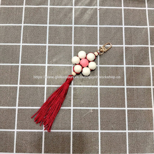 Kit DIY Buatan Tangan Grosir: Buat Gantungan Kunci Manik x Kayu - Spidol