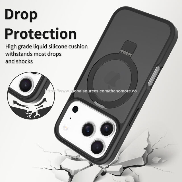 Funda para iPhone 17 Pro con Soporte de Anillo Magnético, Antihuellas, Antigolpes y Acabado Mate - Precio de Fábrica