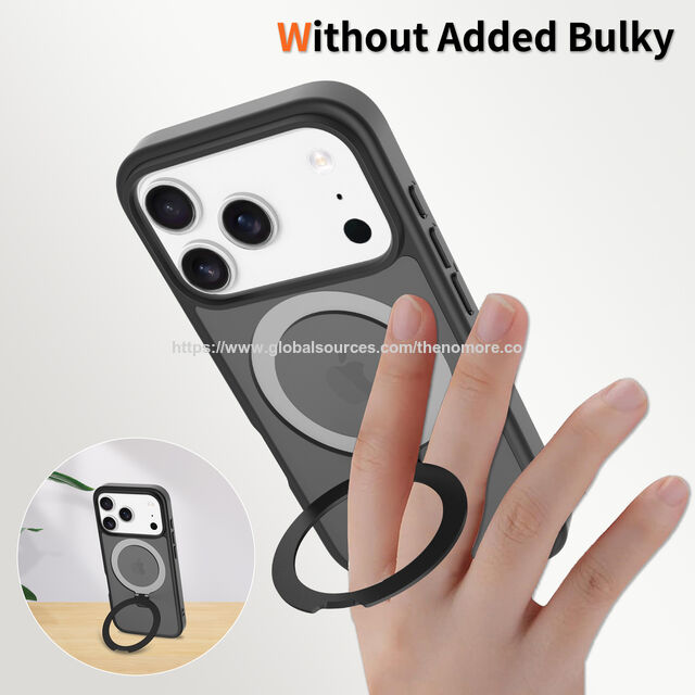 Funda para iPhone 17 Pro con Soporte de Anillo Magnético, Antihuellas, Antigolpes y Acabado Mate - Precio de Fábrica