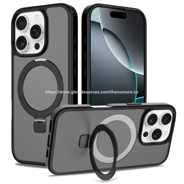 Funda para iPhone 17 Pro con Soporte de Anillo Magnético, Antihuellas, Antigolpes y Acabado Mate - Precio de Fábrica