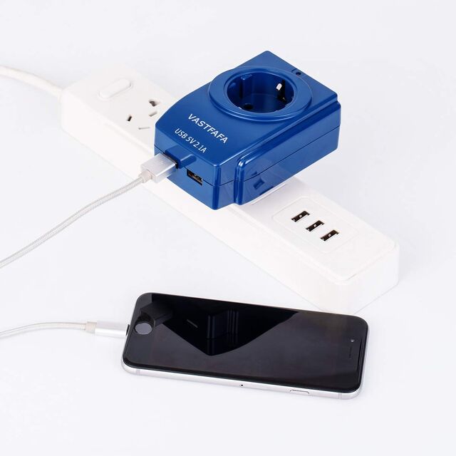 Internationaler Reiseadapter Europa Deutschland mit 5V 3.1A USB