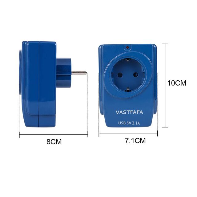 Internationaler Reiseadapter Europa Deutschland mit 5V 3.1A USB