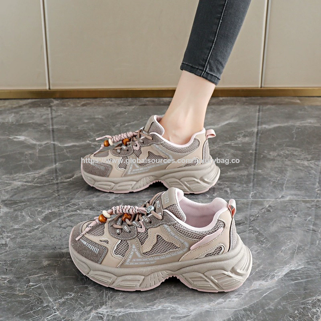 Damen Chunky Plateau Sneaker, neuer Stil 2026, zierliches Design, dicke Sohle, höhensteigernd, sportliche und lässige Schuhe