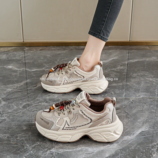 Damen Chunky Plateau Sneaker, neuer Stil 2026, zierliches Design, dicke Sohle, höhensteigernd, sportliche und lässige Schuhe