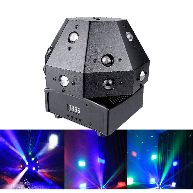 Luz de Escenario Láser RGB 16 en 1 | Espectáculo de Rayos Inmersivo Activado por Sonido para KTV, Bares y Recepciones de Boda