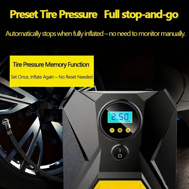 Gonfleur de Pneus avec Affichage Numérique, Pompe à Air à Charge Rapide avec Mesure de Pression Précise, OEM & ODM Supportés