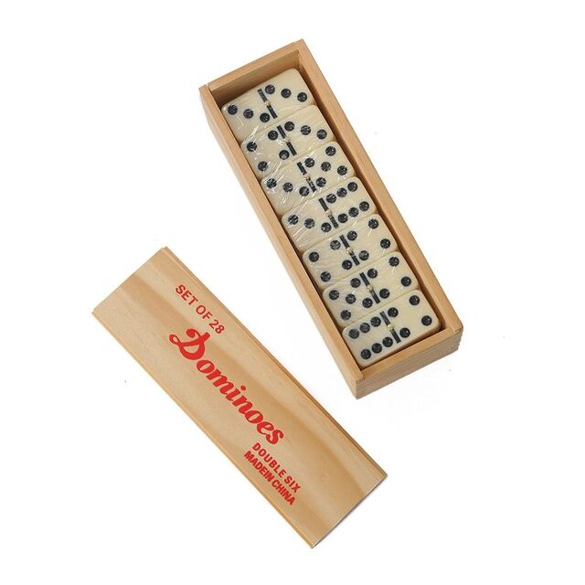 Umweltfreundliche Holzbox Dominosteine von Dominos Trade - Lernspiele und Spielzeug im Großhandel