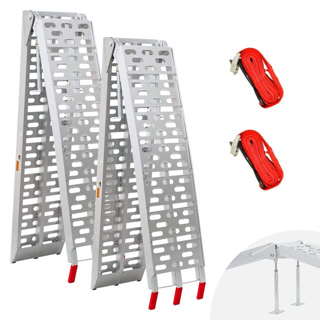 Rampes de Chargement Rampe Moto Rampe Pliante en Aluminium pour Quad avec Pieds de Support pour Camionnette Rampe Pliante en Aluminium