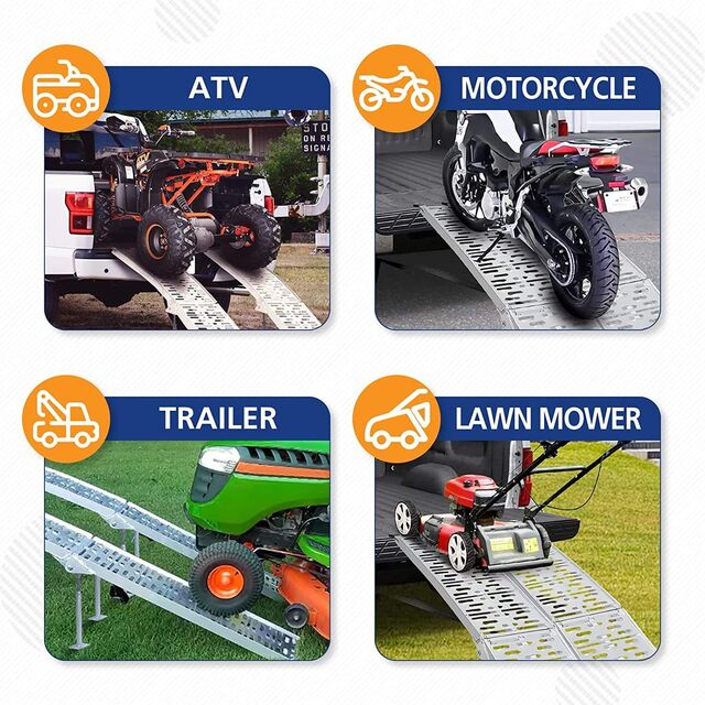 Rampes de Chargement Rampe Moto Rampe Pliante en Aluminium pour Quad avec Pieds de Support pour Camionnette Rampe Pliante en Aluminium