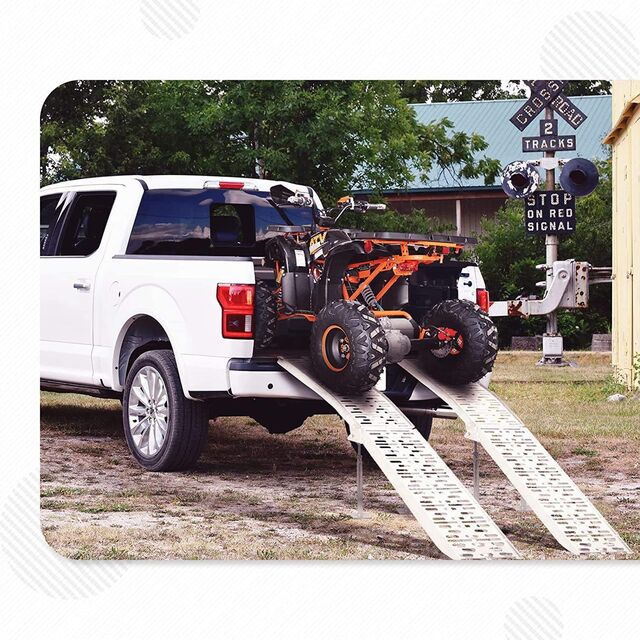 Rampes de Chargement Rampe Moto Rampe Pliante en Aluminium pour Quad avec Pieds de Support pour Camionnette Rampe Pliante en Aluminium