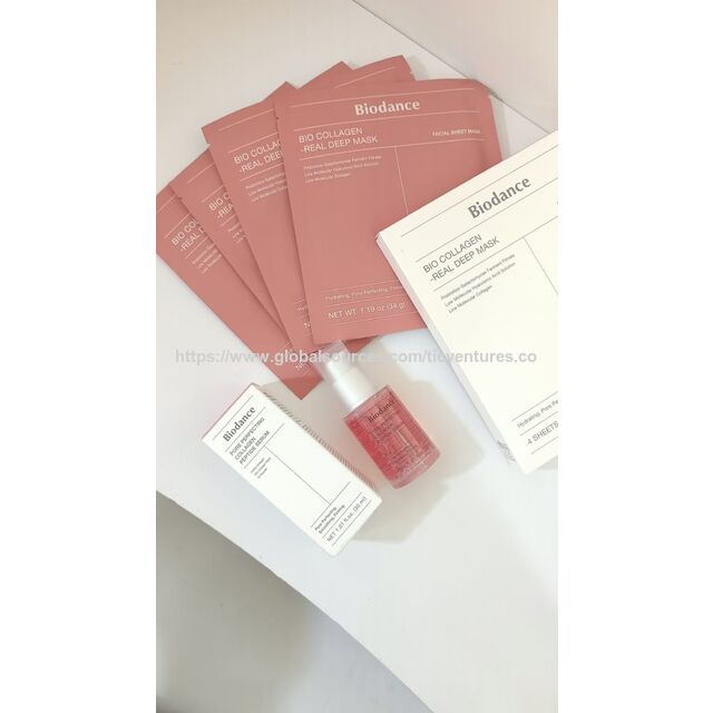 Biodermal Real Deep Mask 4er Pack - Gesichtsmasken, Porenverfeinernde Faltenbehandlung für Damen