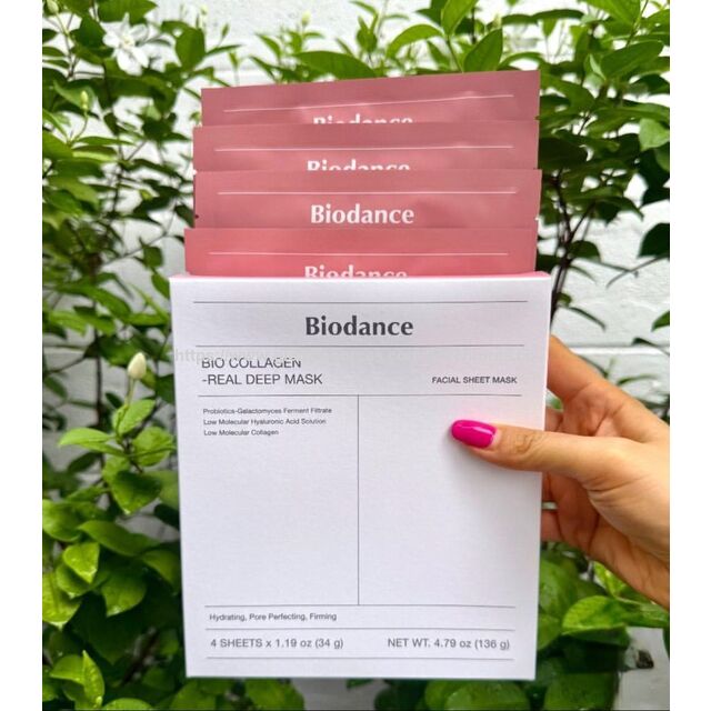 Biodermal Real Deep Mask 4er Pack - Gesichtsmasken, Porenverfeinernde Faltenbehandlung für Damen