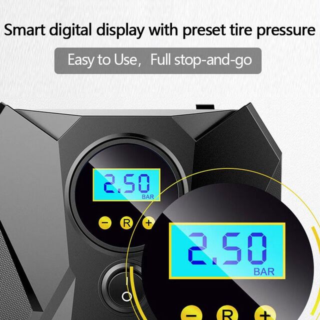 Gonfleur de Pneus avec Affichage Numérique, Pompe à Air à Charge Rapide avec Mesure de Pression Précise, OEM & ODM Supportés