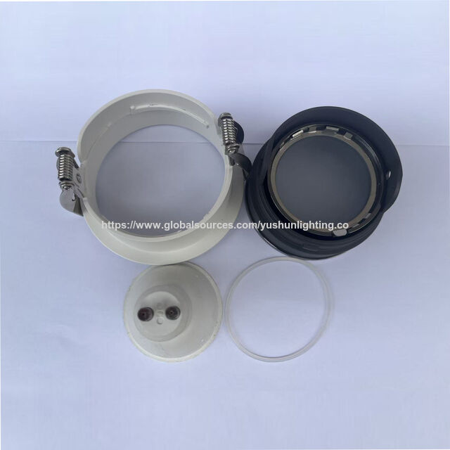 Marco/Carcasa de Foco LED GU10 Impermeable IP54 - Aluminio Fundido + Vidrio + Anillo de Silicona, Reflector Cromado