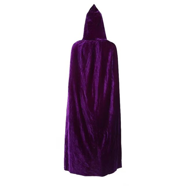 Schwarzer Gold-Samt-Umhang für Halloween, Vampir-Todesumhang, Cosplay-Kostüm für Kinder & Erwachsene